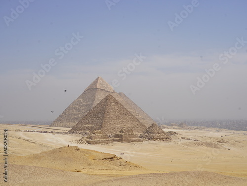 the old Egyptian insemt pyramids of Giza and temple of Phila