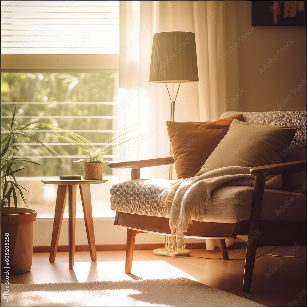 Generative ai illustration of ambiance light filled cozy apartment Generative ai illustration of ambiance light filled cozy apartment