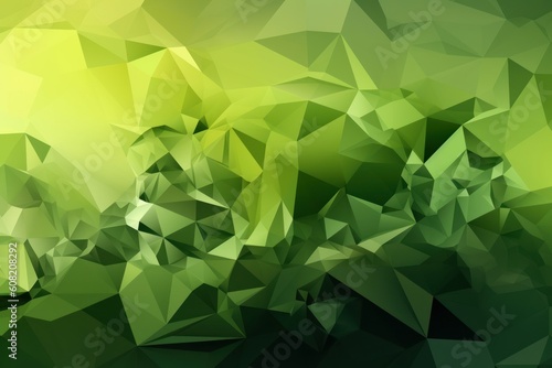 Abstract chartreuse green polygonal background, Generative ai