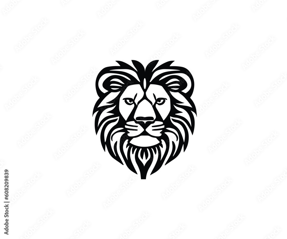 Obraz premium Lion head logo design cartoon