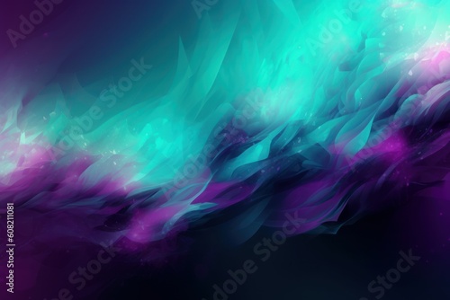 Abstract cyan and purple background with light effects, Generative ai