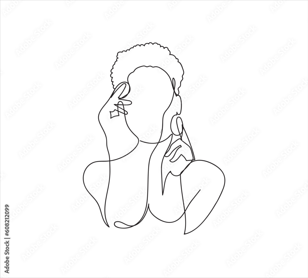 Continuous line drawing of woman cleaning her face with face soap bathroom activities vector illustration Continuous line drawing of woman cleaning her face with face soap bathroom activities vector illustration