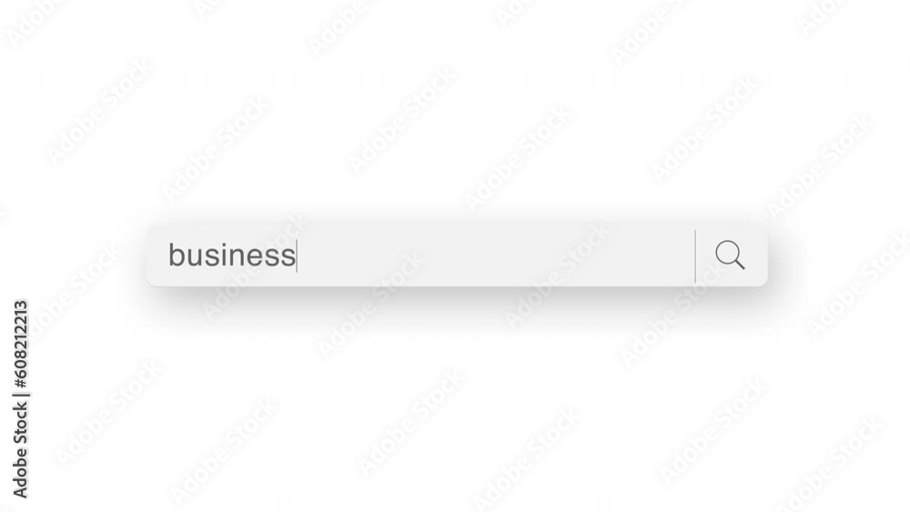 business search query, Internet web page with search bar and blinking cursor on white background, 4K internet search animation business search query, Internet web page with search bar and blinking cursor on white background, 4K internet search animation