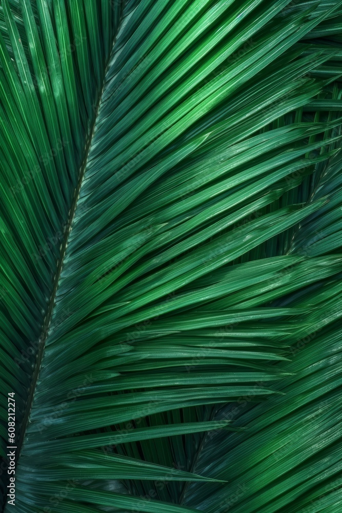 Palm leaf texture natural tropical green leaf close up. Generative AI Palm leaf texture natural tropical green leaf close up. Generative AI