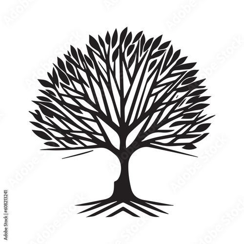 This is a Tree Line art Vector Silhouette, Tree Clipart