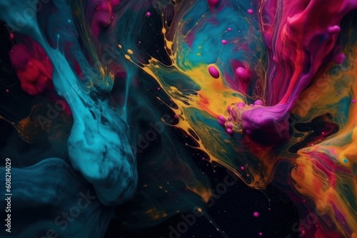 Abstract liquid or paint splatter background, Generative ai