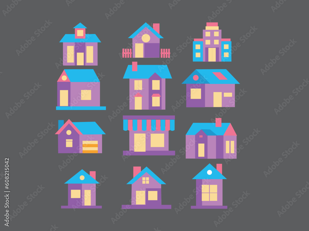 set of houses set of houses