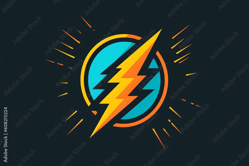 Dynamic graphic of a lighting bolt. Beautiful illustration picture. Generative AI Dynamic graphic of a lighting bolt. Beautiful illustration picture. Generative AI