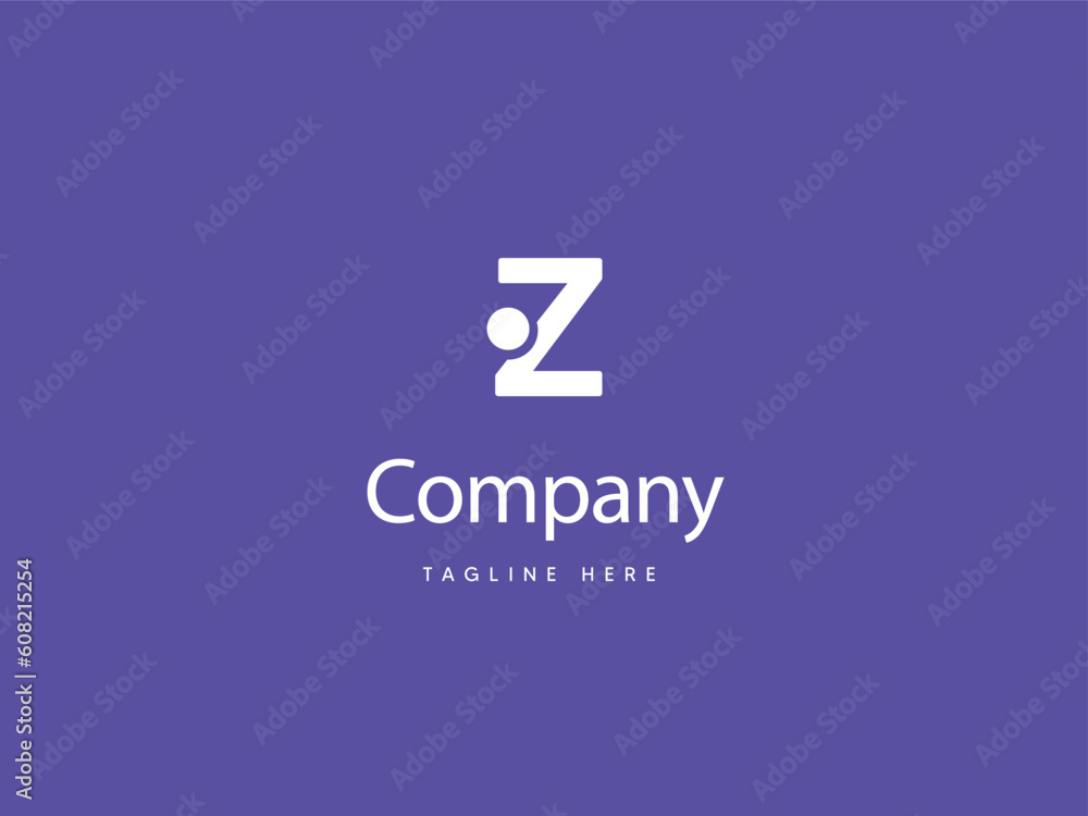 Capital Z letter logo design with Purplish Blue background, Z type logo with dot, creative letter Z logo design template Capital Z letter logo design with Purplish Blue background, Z type logo with dot, creative letter Z logo design template