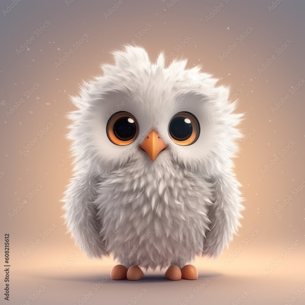 Owl, cute furry animal. Beautiful illustration picture. Generative AI Owl, cute furry animal. Beautiful illustration picture. Generative AI