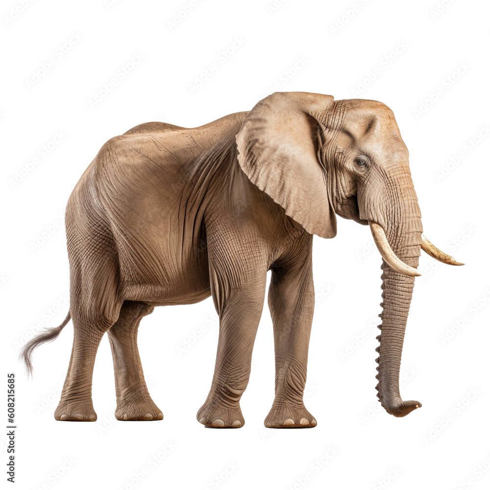 Fototapeta premium elephant standing transparent background