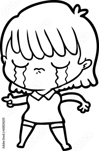 Wallpaper Mural cartoon woman crying Torontodigital.ca