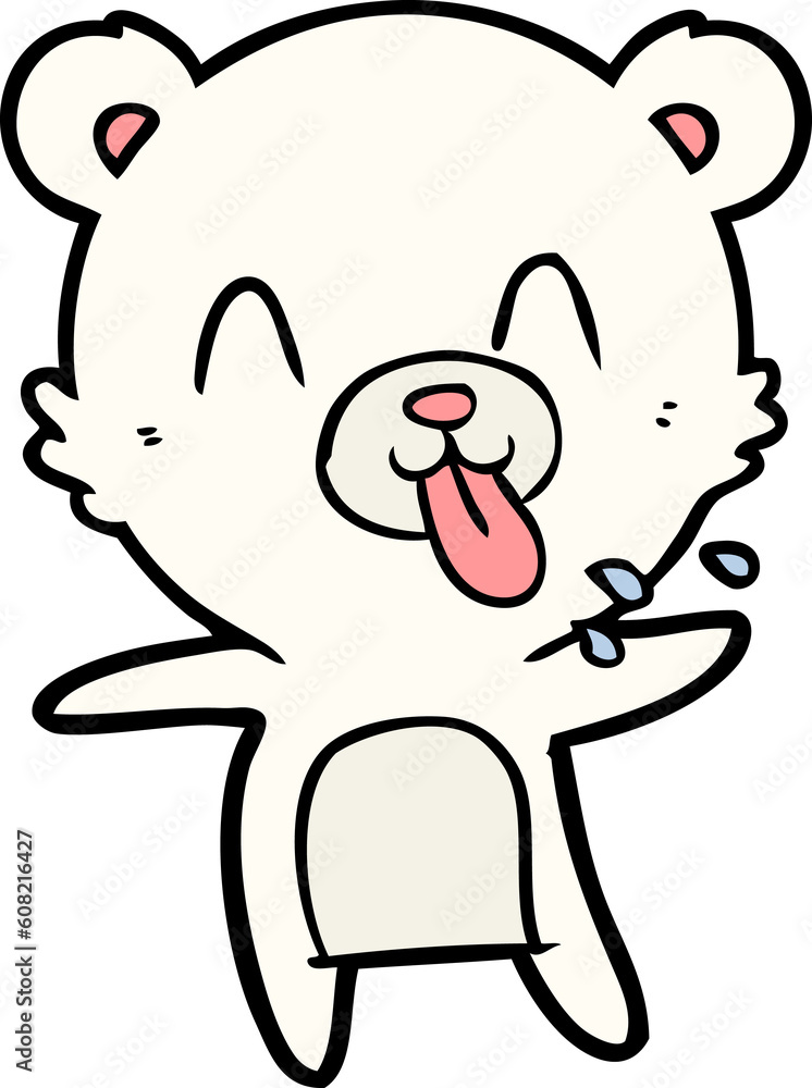 rude cartoon polar bear sticking out tongue rude cartoon polar bear sticking out tongue