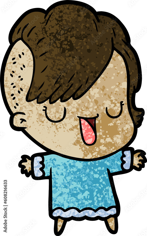 cute cartoon girl with hipster haircut cute cartoon girl with hipster haircut