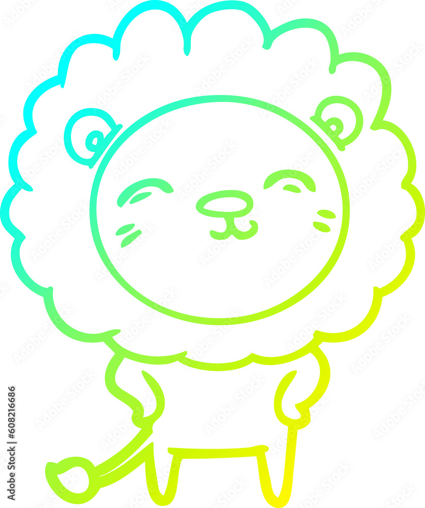 cold gradient line drawing of a cartoon lion cold gradient line drawing of a cartoon lion
