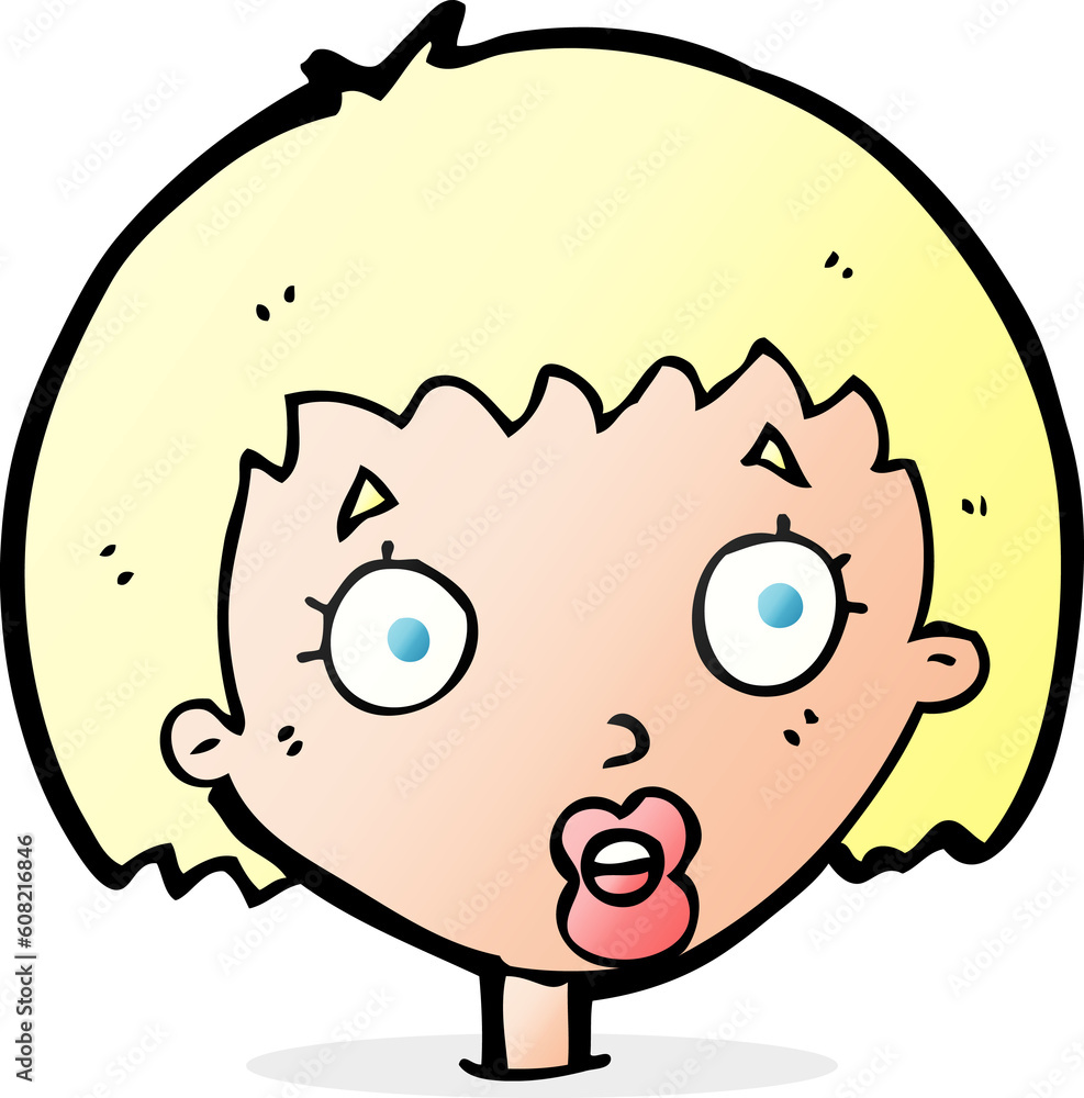 cartoon surprised female face cartoon surprised female face