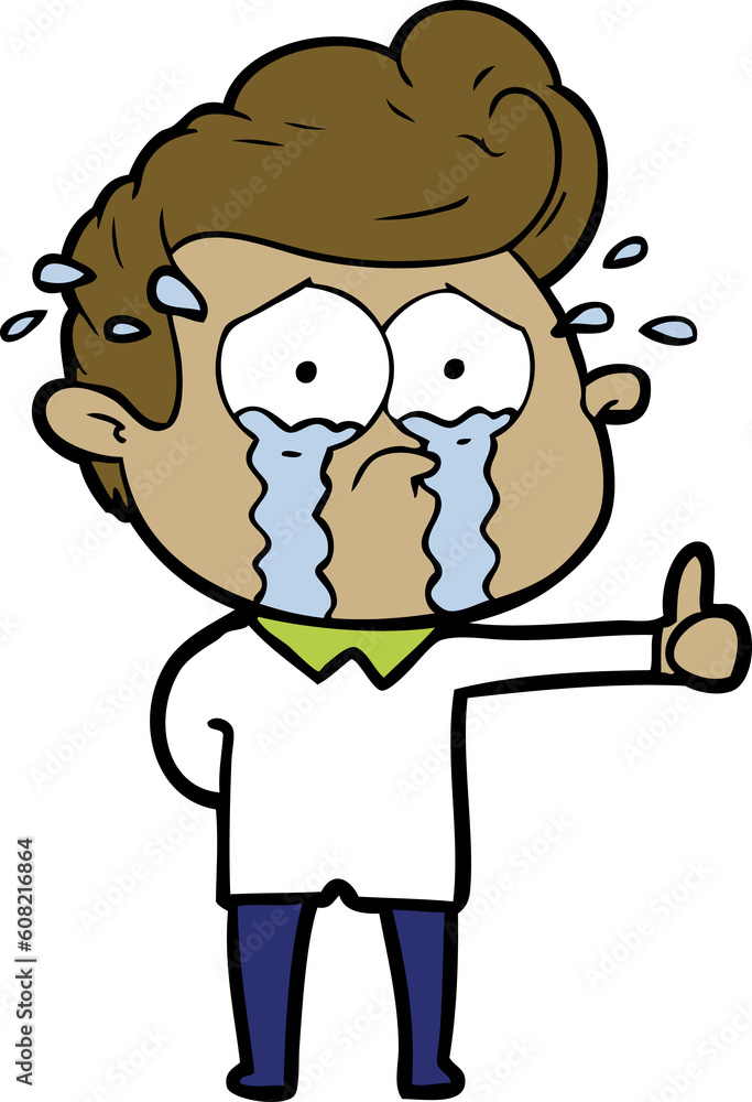 Obraz premium cartoon crying man