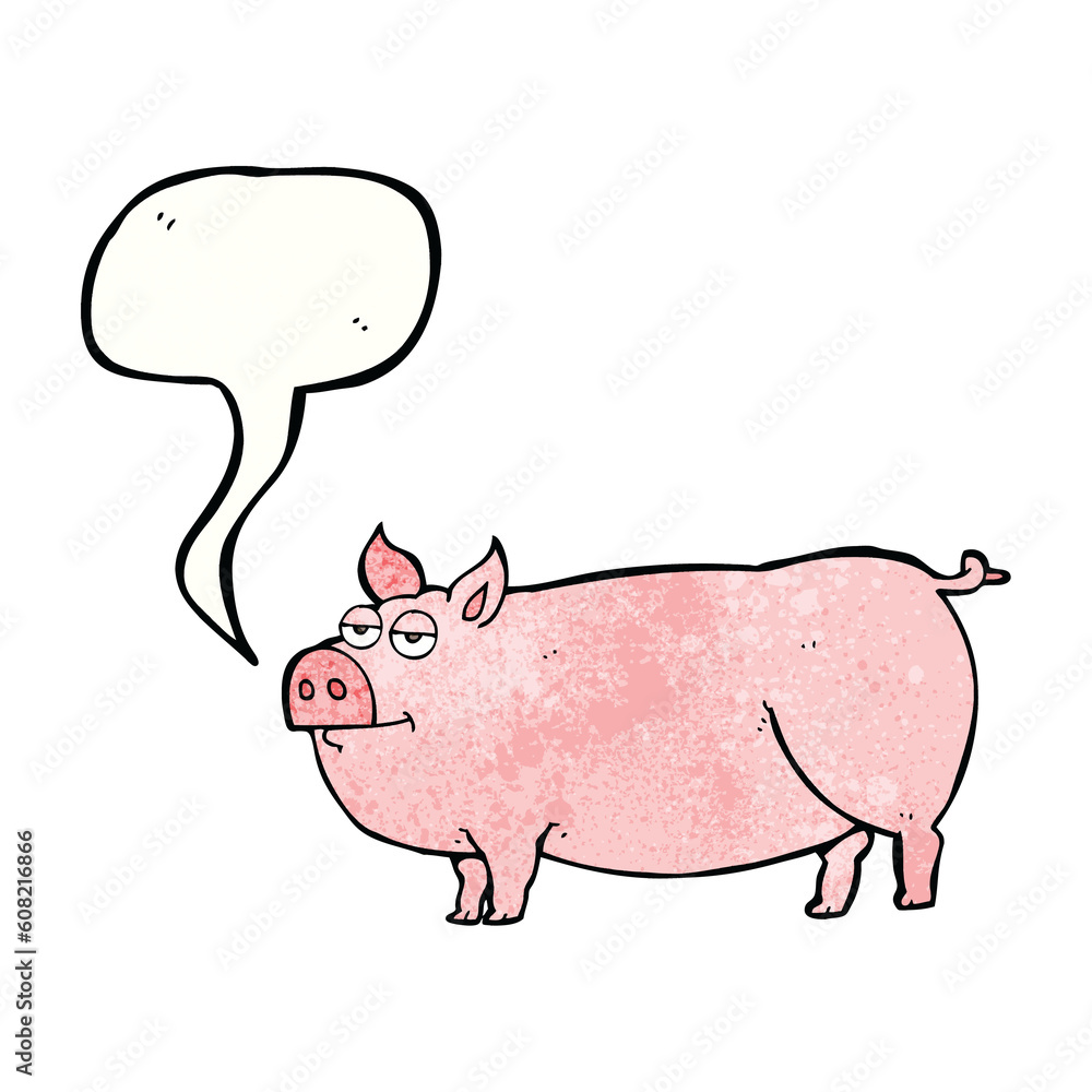 freehand speech bubble textured cartoon huge pig freehand speech bubble textured cartoon huge pig