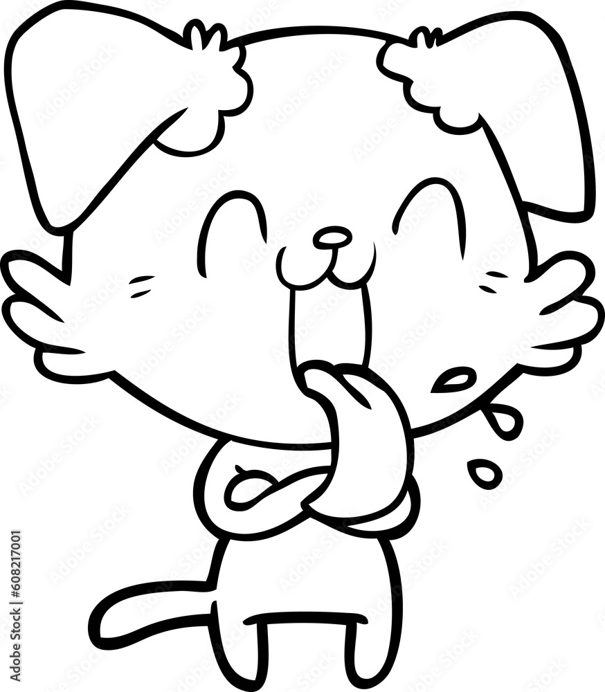 cartoon panting dog cartoon panting dog