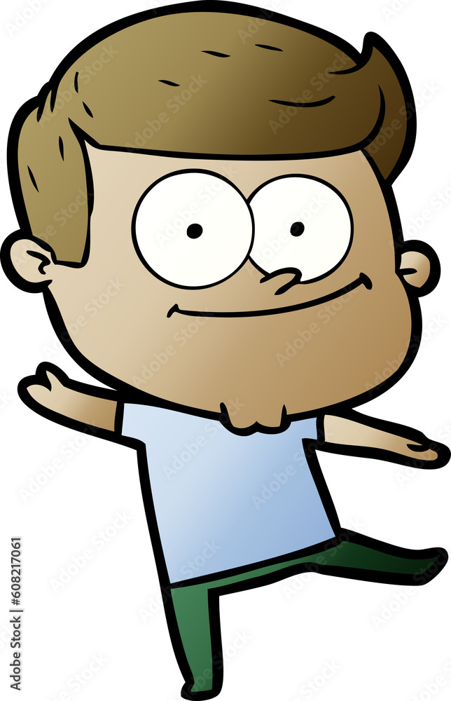 Obraz premium cartoon happy man