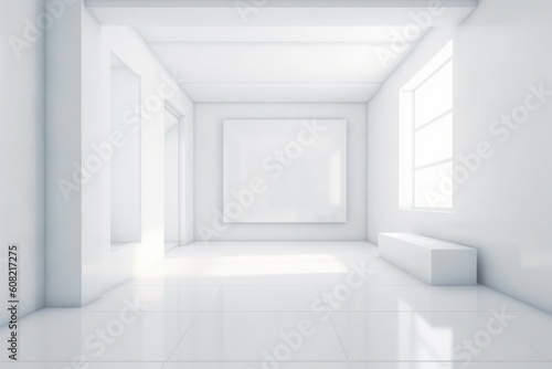 Abstract white interior background, Generative ai