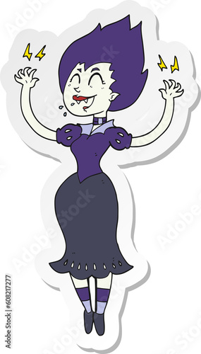 sticker of a cartoon vampire girl