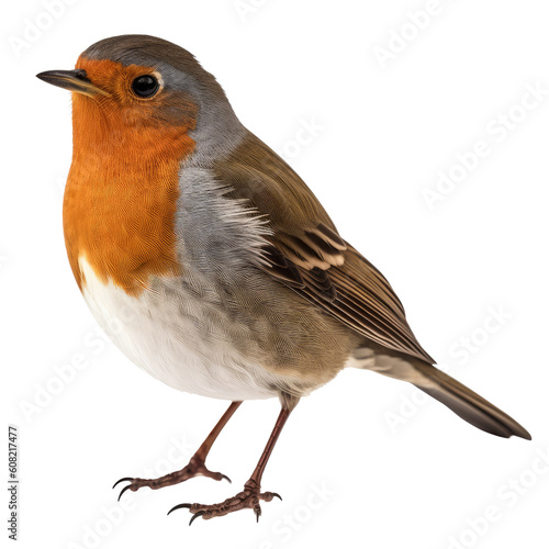 a robin isolated on transparent background cutout © Papugrat