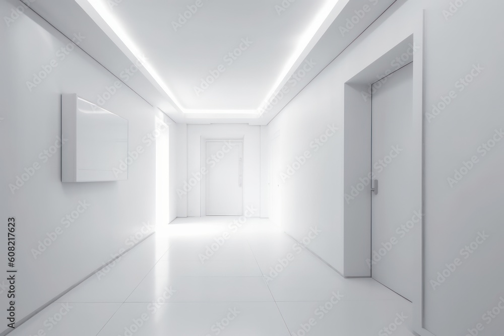 Abstract white interior background, Generative ai Abstract white interior background, Generative ai
