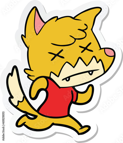 sticker of a cartoon dead fox © lineartestpilot