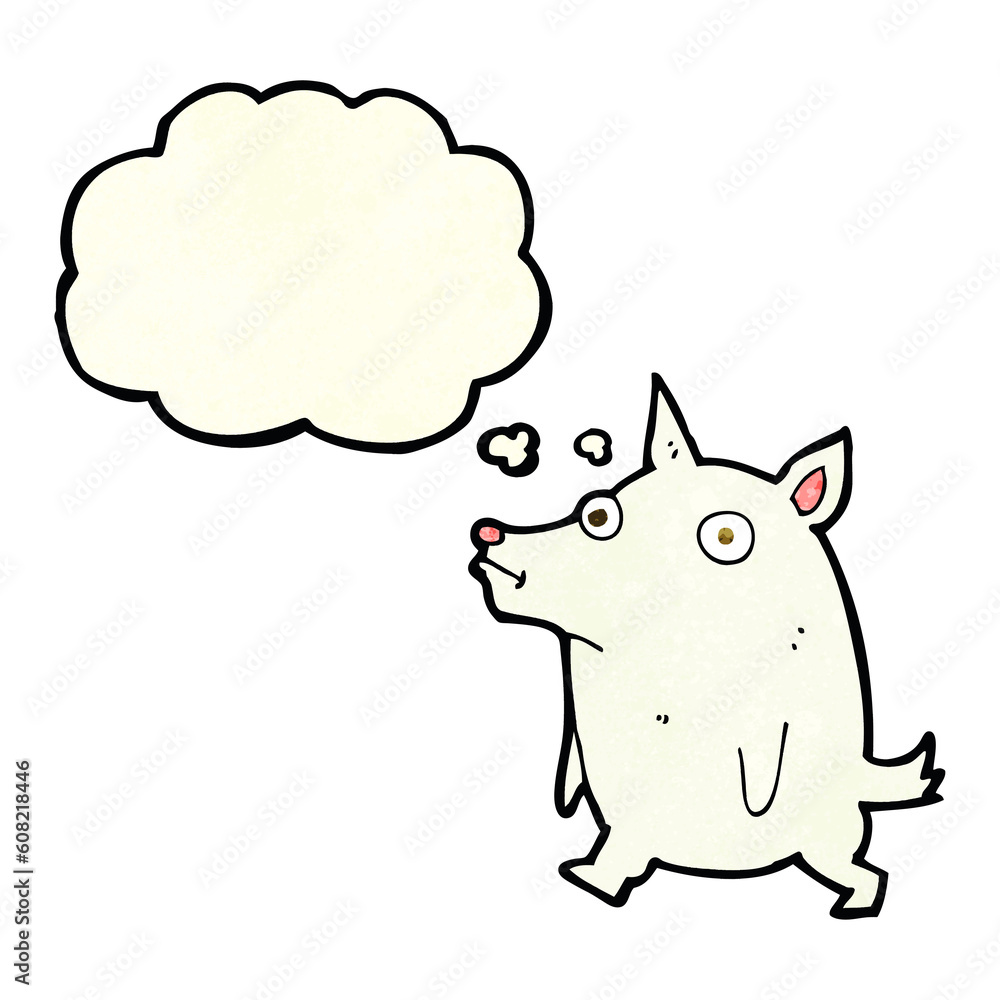 cartoon funny little dog with thought bubble cartoon funny little dog with thought bubble