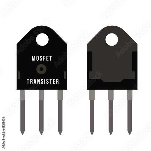 MOSFET transistor vector illustration metal oxide semiconductor field effect transistor vector image