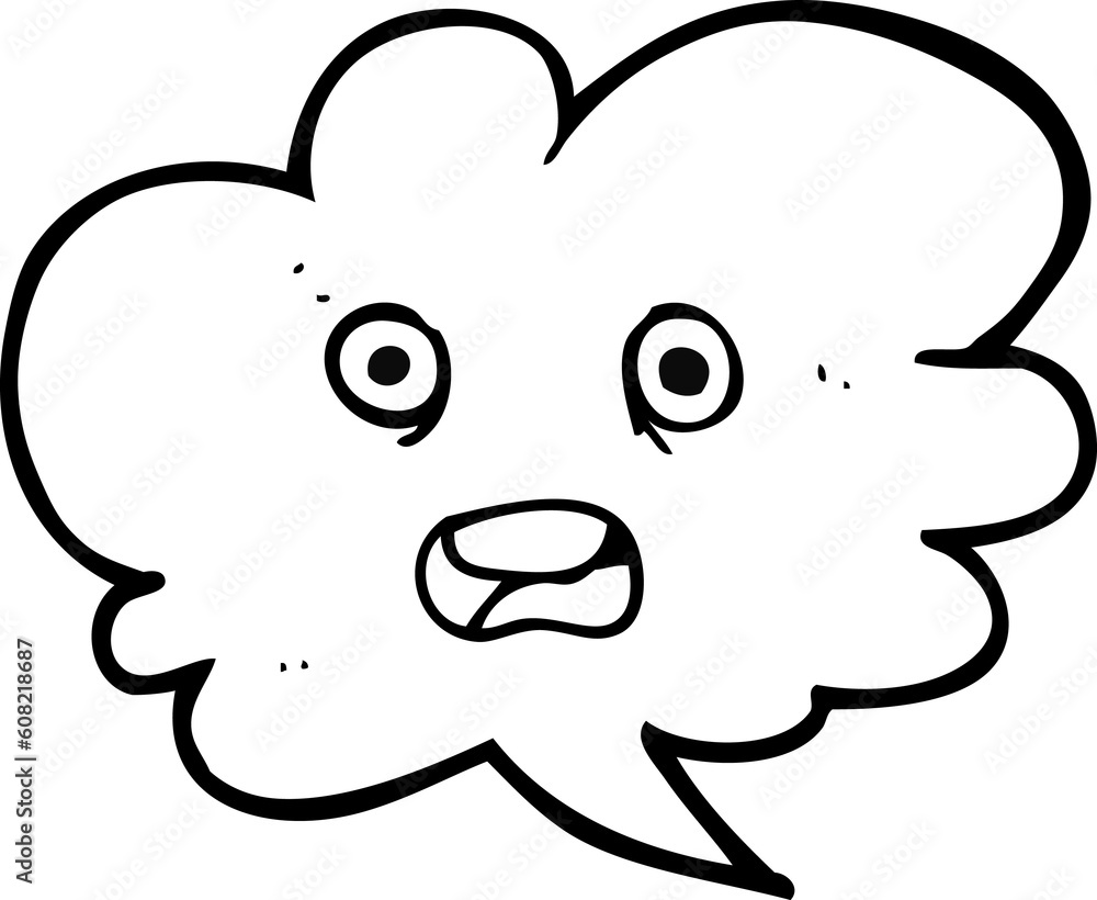 freehand drawn black and white cartoon shocked speech bubble freehand drawn black and white cartoon shocked speech bubble