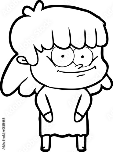 cartoon smiling woman