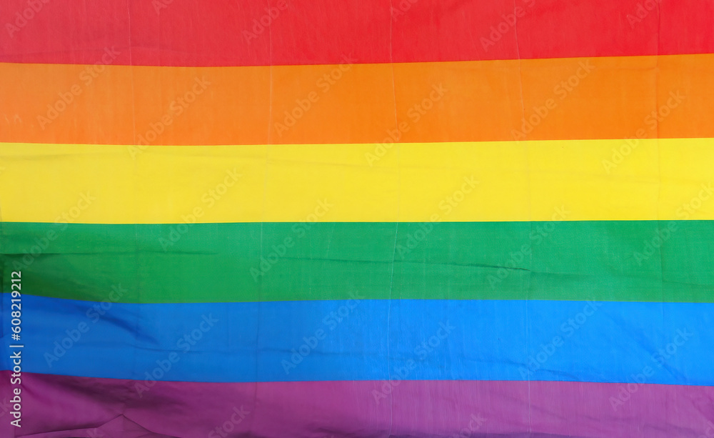 LGBT rainbow flag. Concept of the Pride month, freedom, love. Top view LGBT rainbow flag. Concept of the Pride month, freedom, love. Top view