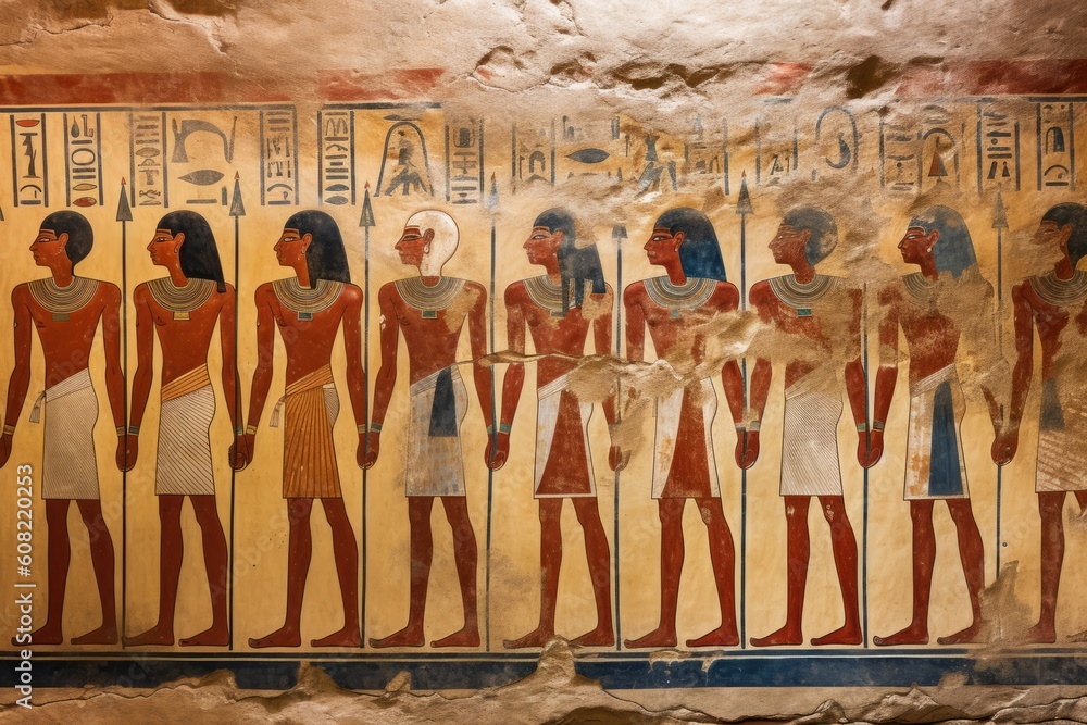 Ancient Egypt, gods paintings on the wall. Beautiful illustration picture. Generative AI Ancient Egypt, gods paintings on the wall. Beautiful illustration picture. Generative AI
