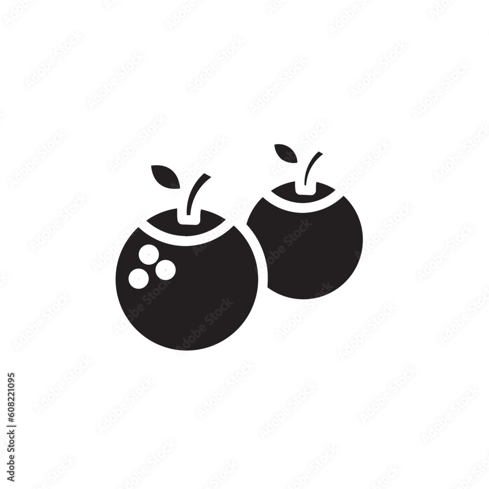 Obraz premium Fruit Chinese Mandarin Solid Icon