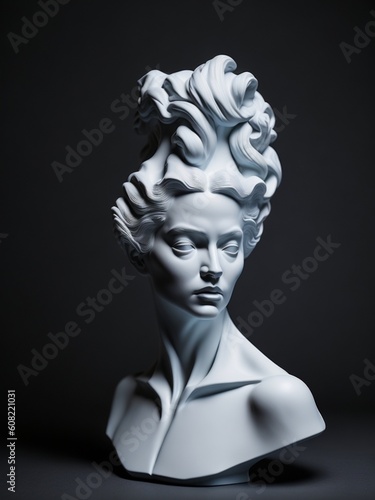Beautiful plaster sculpture of goddess Aphrodite made with artificial intelligence