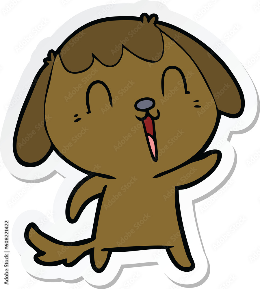 sticker of a cute cartoon dog sticker of a cute cartoon dog
