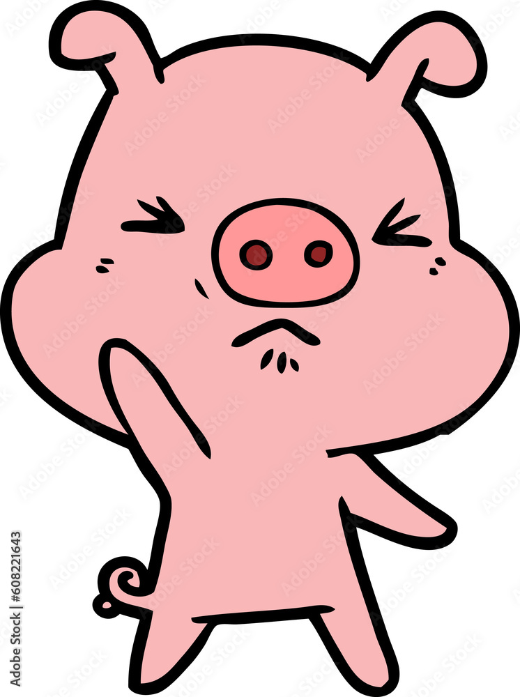 cartoon angry pig