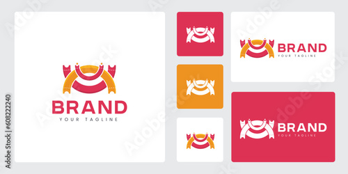 Abstract Logo Set, Ticket and Crab Combination Concept, Unique and Cute Logo for Brands or Companies Engaged in Concert Tickets, Festivals, Music, Theater, etc.