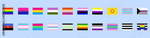 Flags of LGBT. Gay, Lesbian, Bisexual, Transgender and Queer pride symbols
