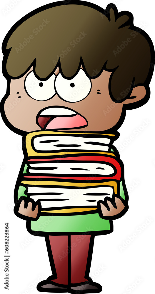 Fototapeta premium worried cartoon boy