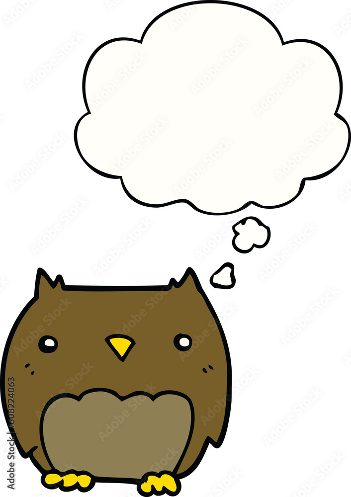 cute cartoon owl with thought bubble