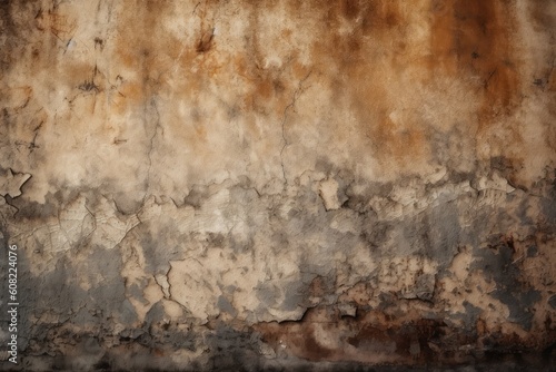 Aged and worn concrete wall background with cracks  Generative ai