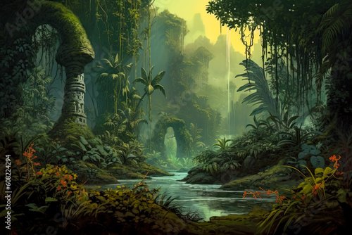 jungle mystic landscape green 