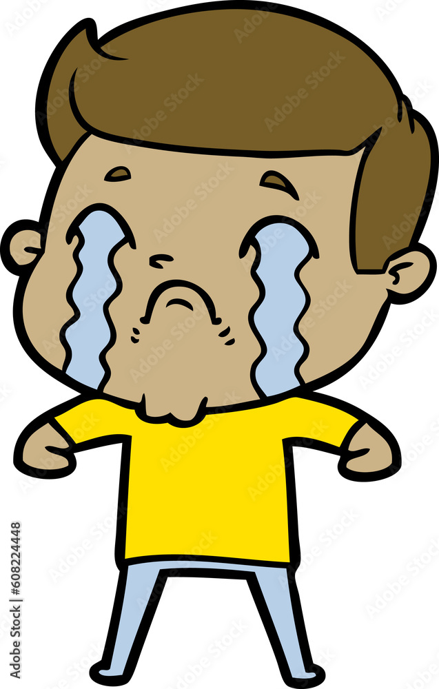 cartoon man crying