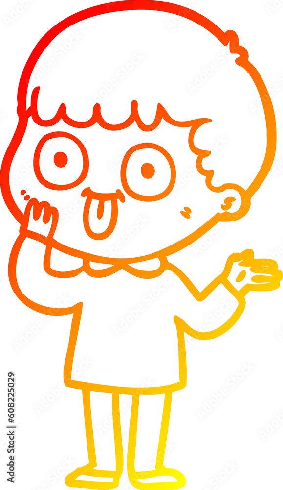 warm gradient line drawing of a cartoon man staring warm gradient line drawing of a cartoon man staring