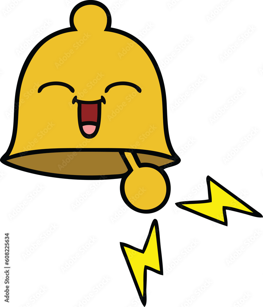 Naklejka premium cute cartoon of a ringing bell