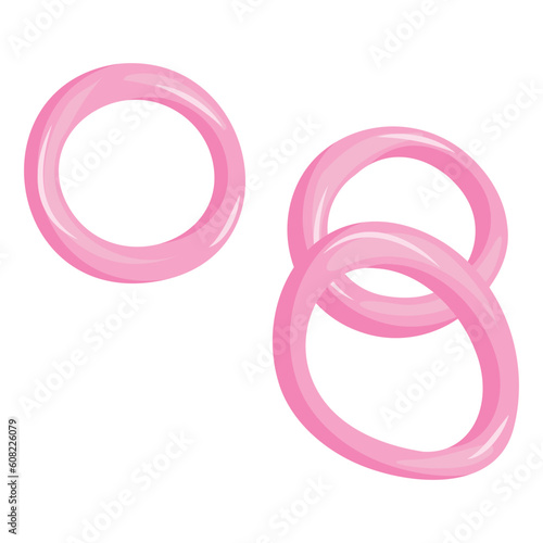 Vector cartoon image of squid rings. The concept of restaurant dishes and seafood. A juicy and bright element for your design.