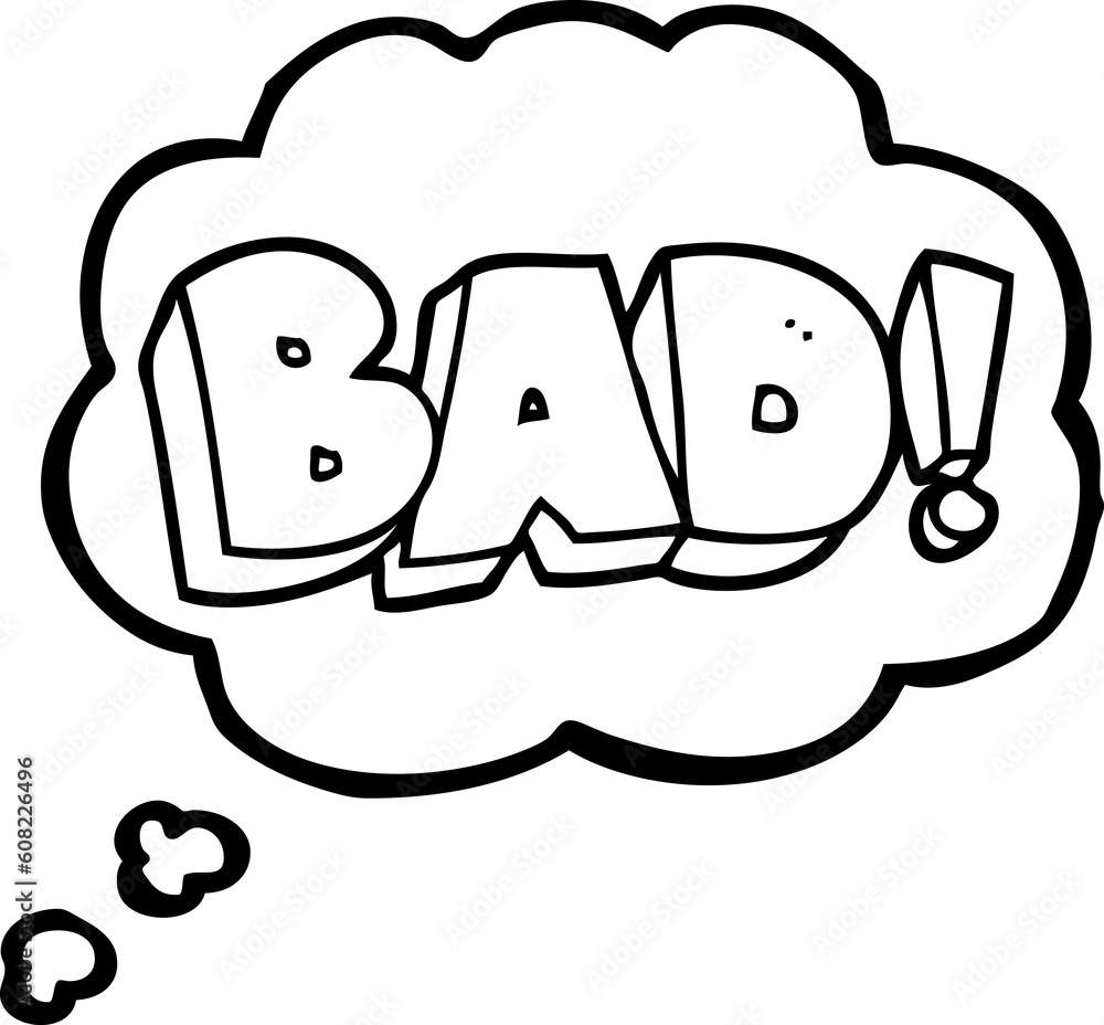 freehand drawn thought bubble cartoon Bad symbol freehand drawn thought bubble cartoon Bad symbol